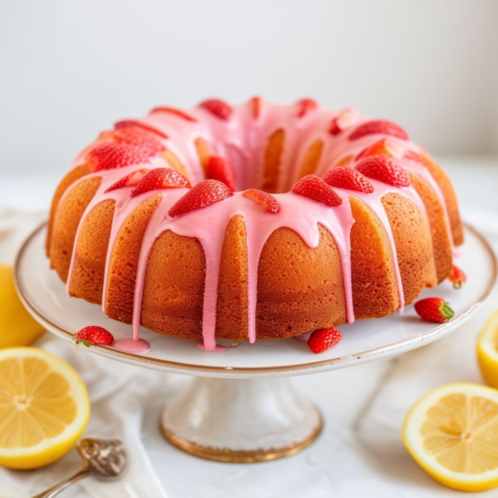 Lemon Strawberry Bundt Cake