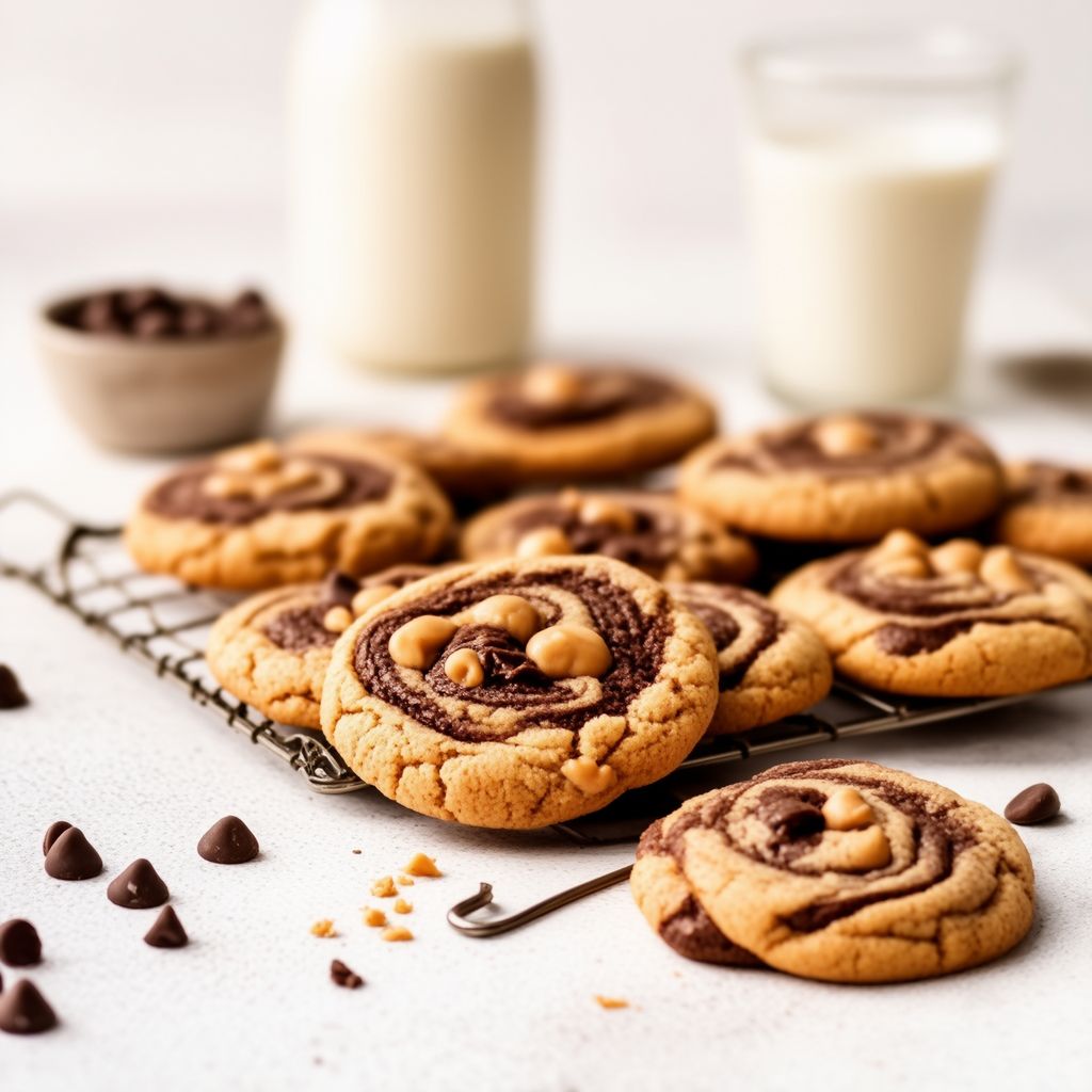 Schokoladenwirbel Erdnussbutterkekse