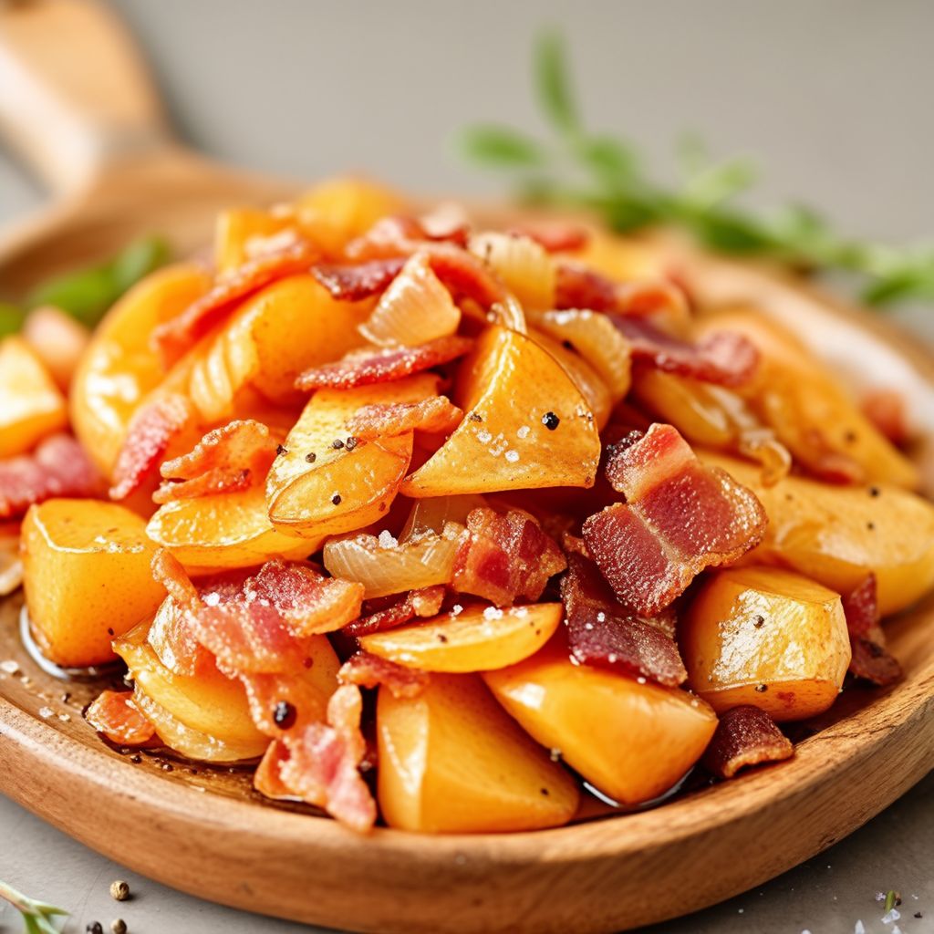 Caramelized Apple and Onion Medley with Crispy Bacon