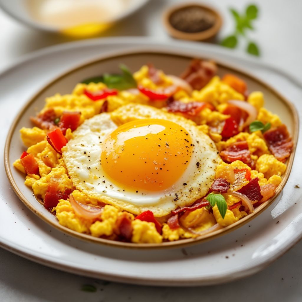 Savory Summer Scramble with Crispy Bacon