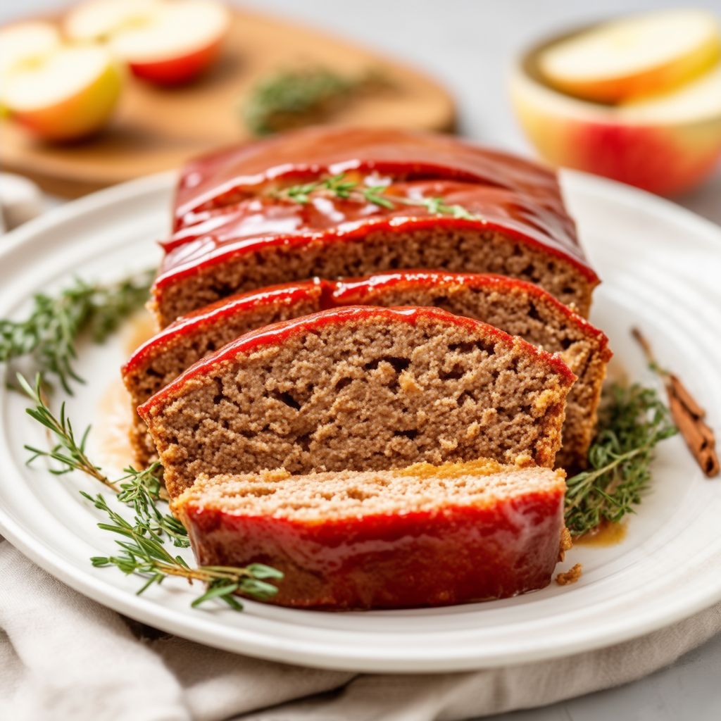 Ernte-Apfel-infused Hackbraten mit süßem Glasur