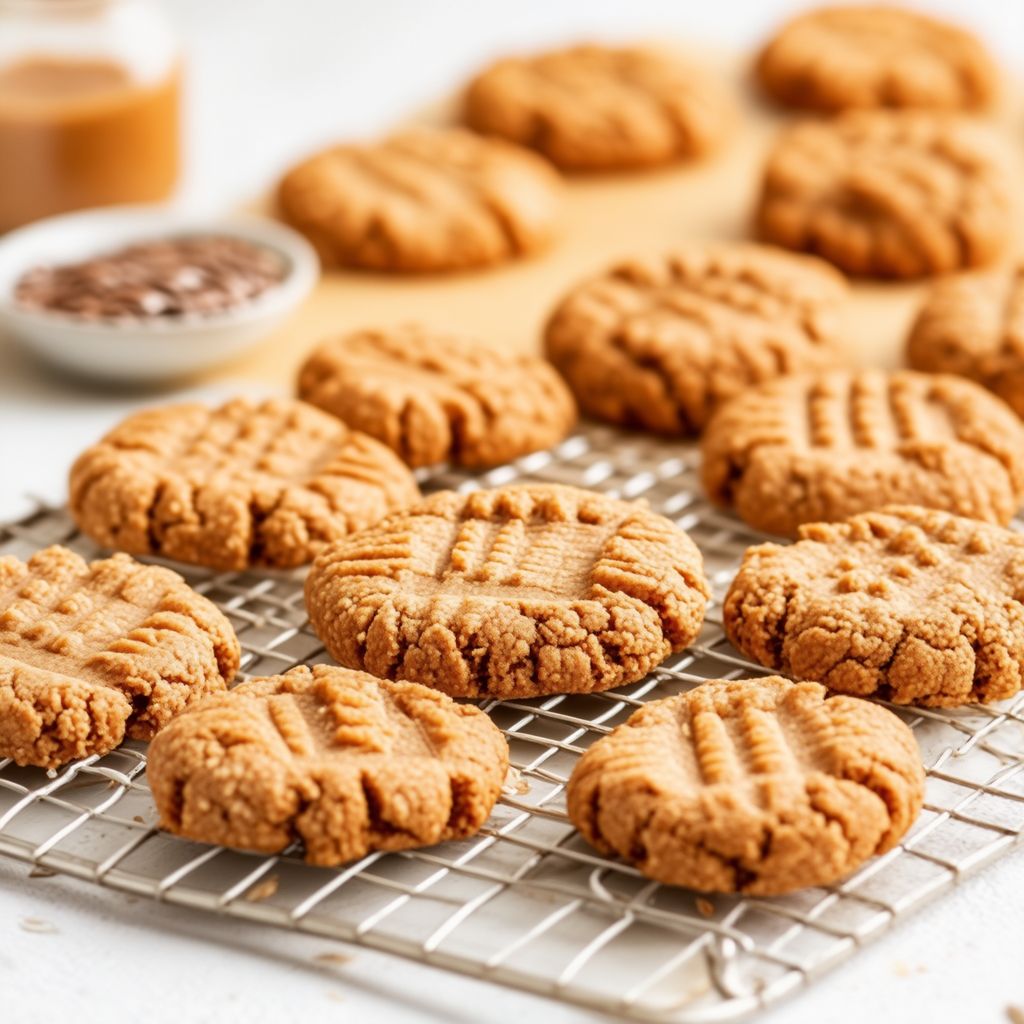 Biscotti Chewy al Burro di Arachidi e Semi di Lino