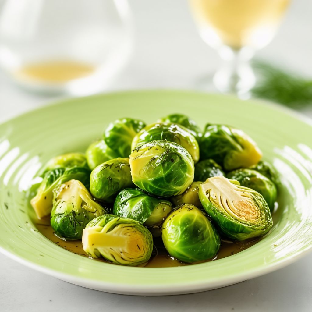 Knoblauch-Kräuter Rosenkohl mit Weißweinsauce