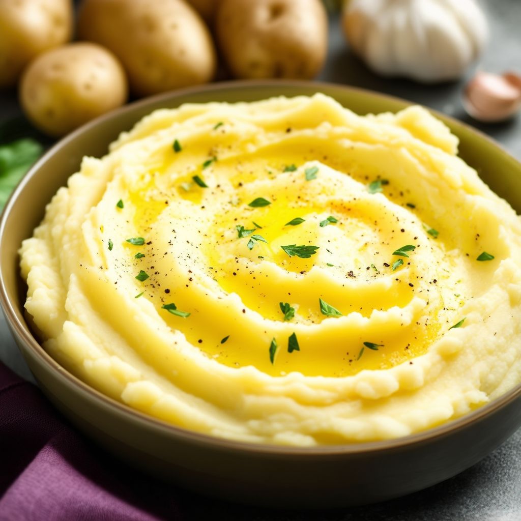 Cremige Knoblauchkartoffelpüree mit einem Twist