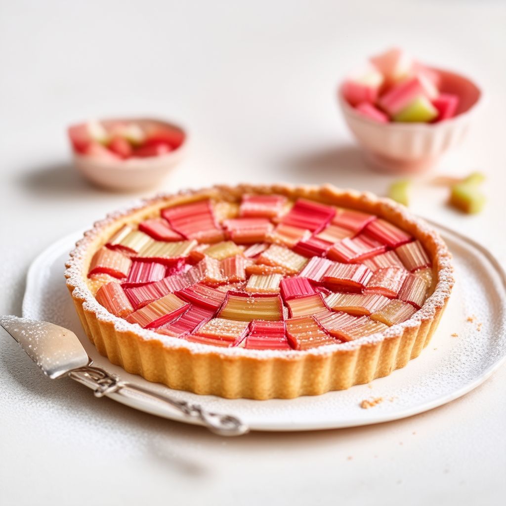 Delightful Rhubarb Custard Tart