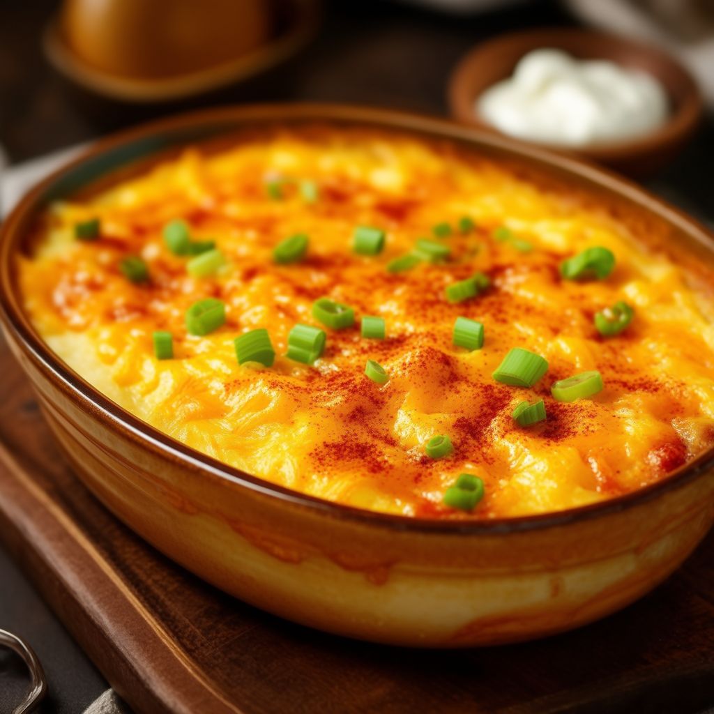 Käse-Doppelt-gebackener Kartoffelauflauf