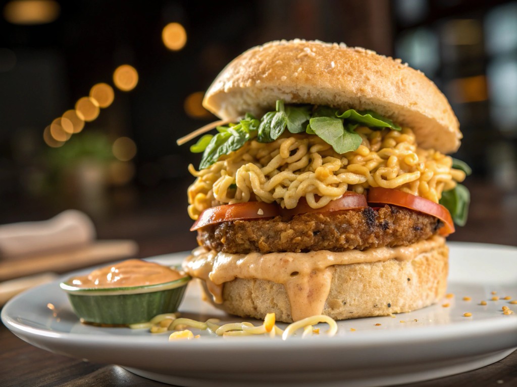 Knuspriger Ramen‑Hafer‑Burger