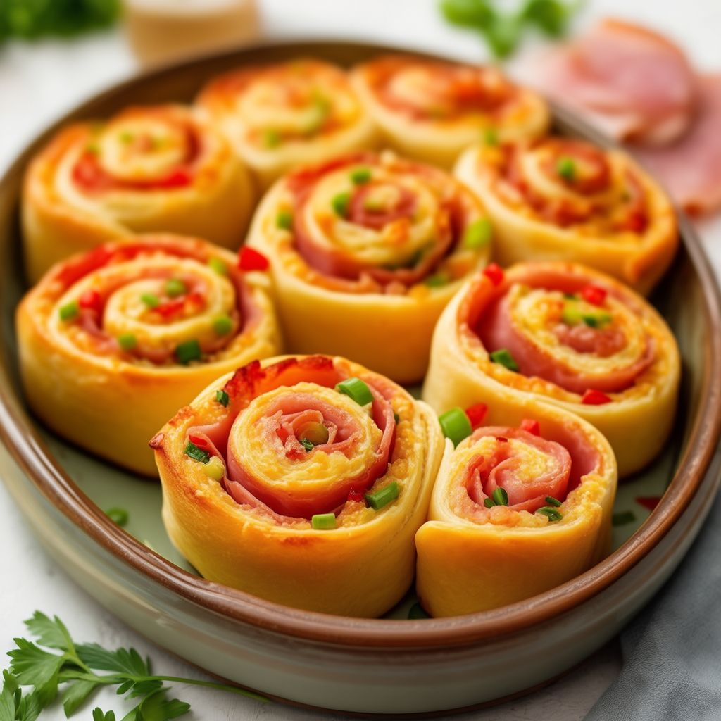 Rotolini Salati con Prosciutto e Formaggio